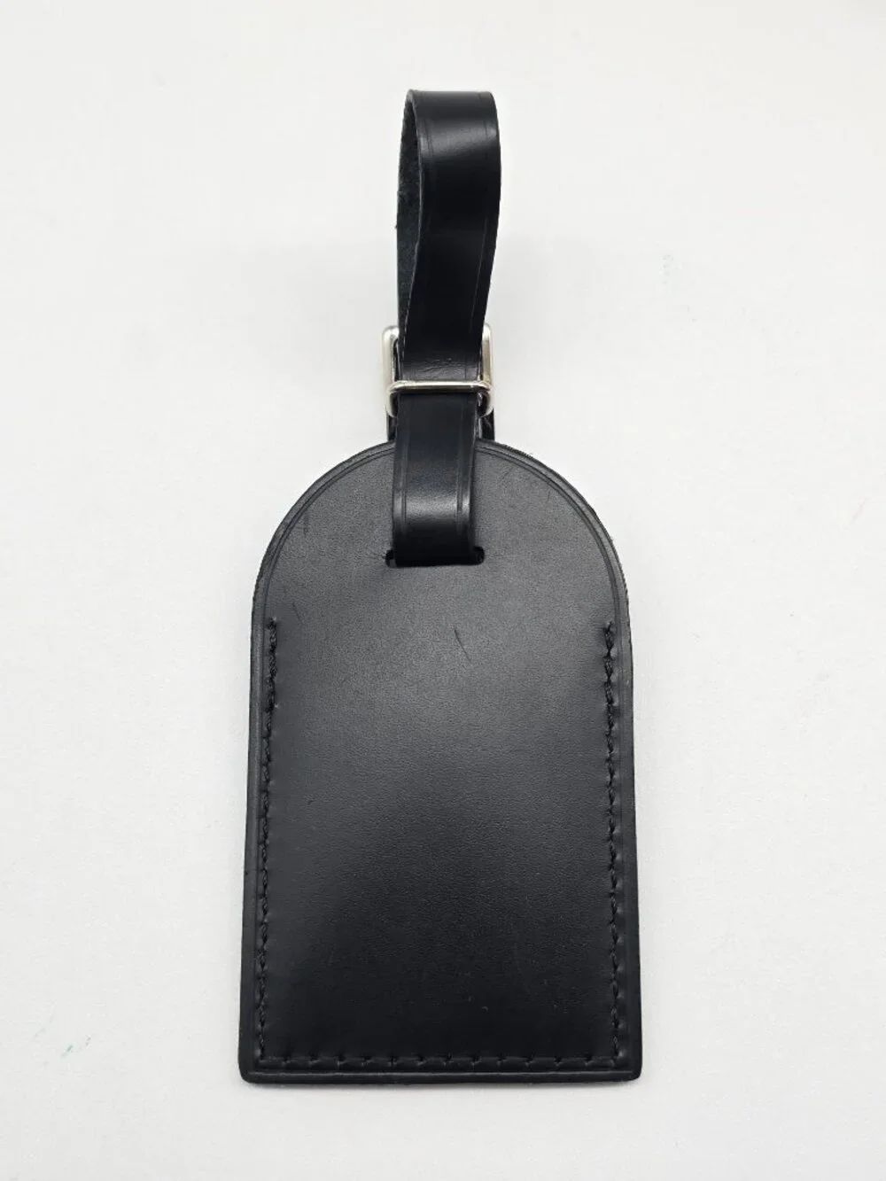 Authentic Louis Vuitton Black Luggage Tag Silver Hardware LV Box